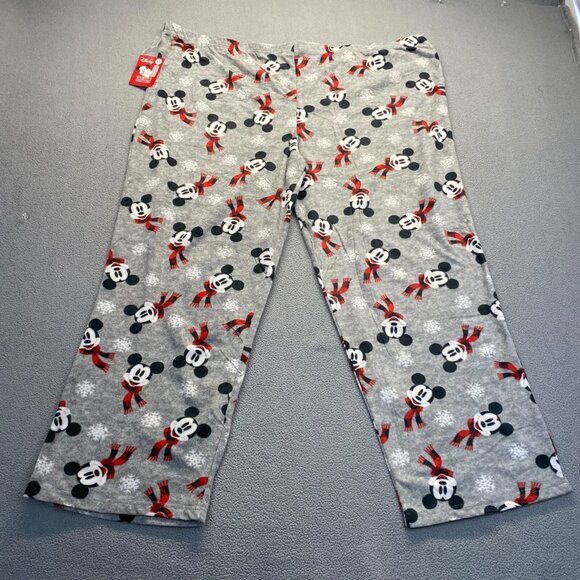Disney Women's Size 4X Gray Fleece Mickey Mouse Printed Cozy Pajama Pants NWT - Picture 2 of 11